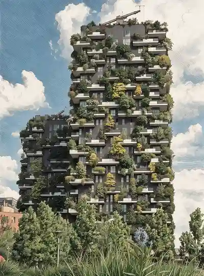 Vertical forest high-rise buildings in Milan. “Bosco Verticale.”