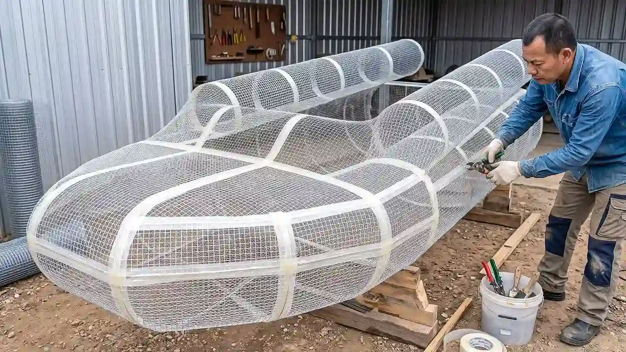 Man Uses Chicken Wire to Build an Amazing Airboat | Full Build @bkscreative